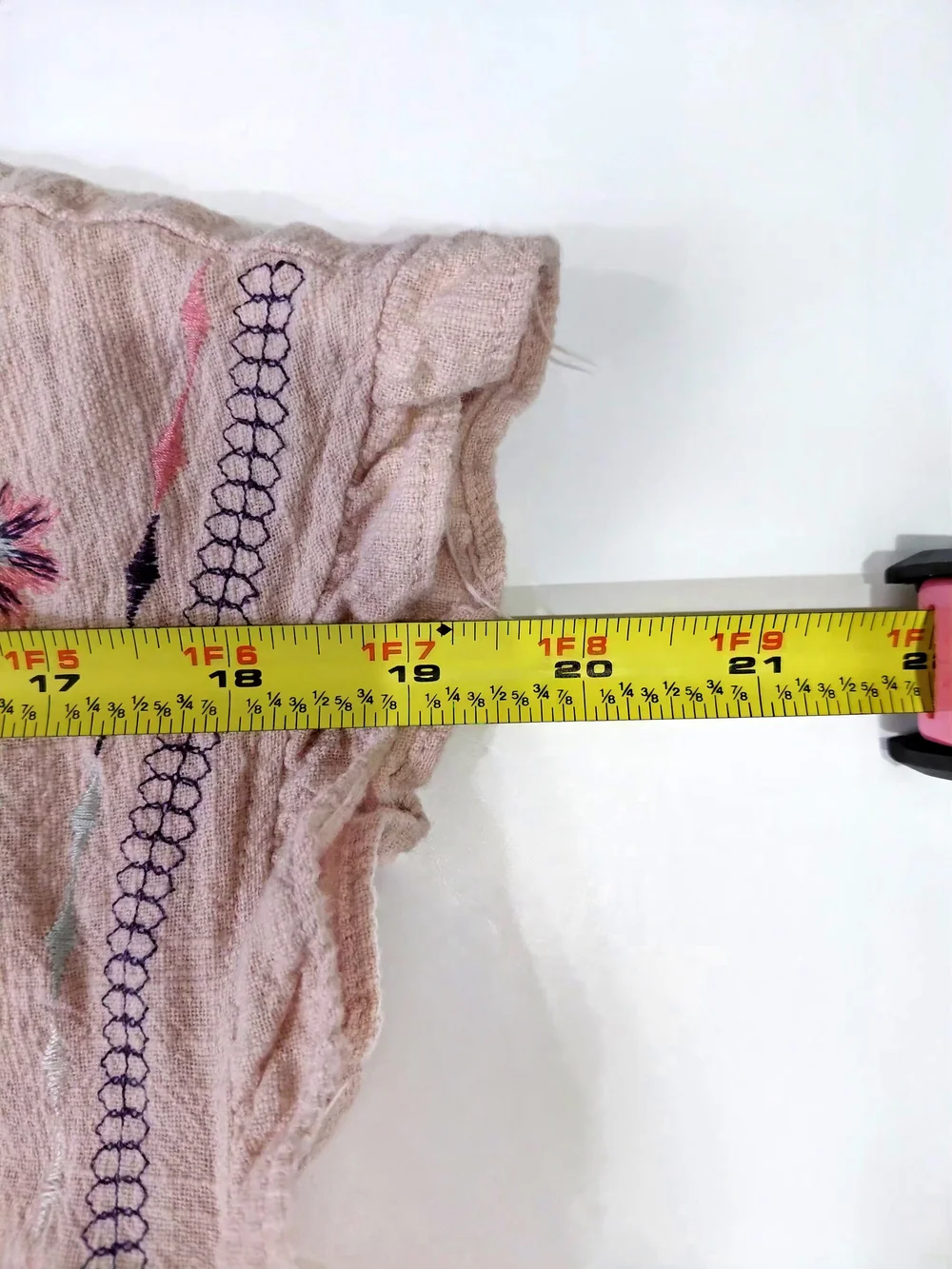 New Knox Rose Blush Pink Embroidered Ruffle-Sleeve Midi Dress Size Med - Picture 11 of 12
